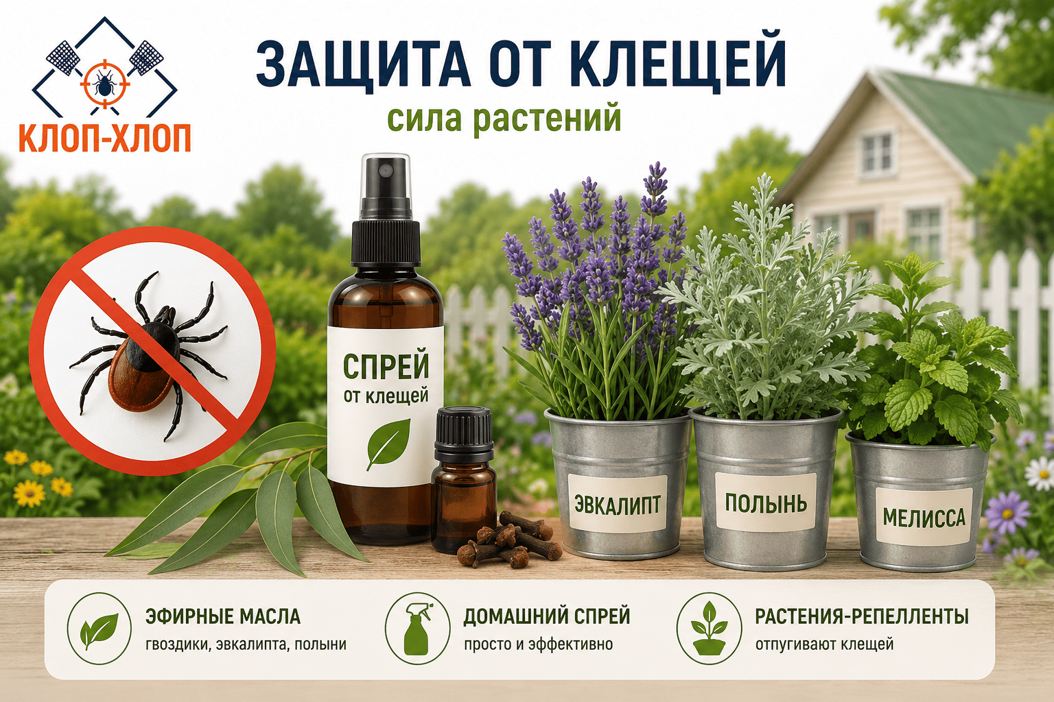 Народные средства и растения-репелленты от клещей